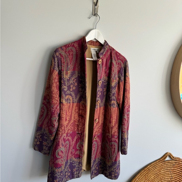 Goldwater creek Xs/small polyester quilt design long cardigan… - Picture 3 of 8